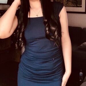 SHEIN Navy Blue Long Sleeve Dress